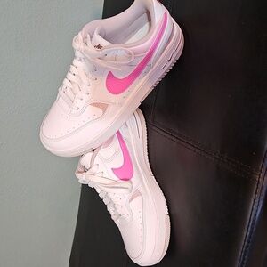 Nike Gamma Force White and Pink Athletic Shoes